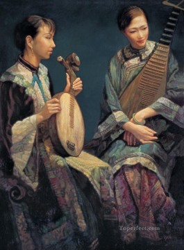 150の主題の芸術作品 Painting - リラ演奏 中国のチェン・イーフェイ